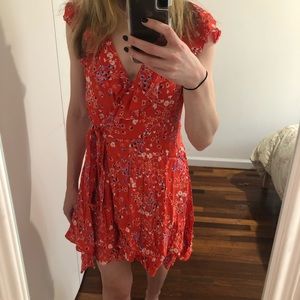 Free People French Quarter Wrap Mini Dress